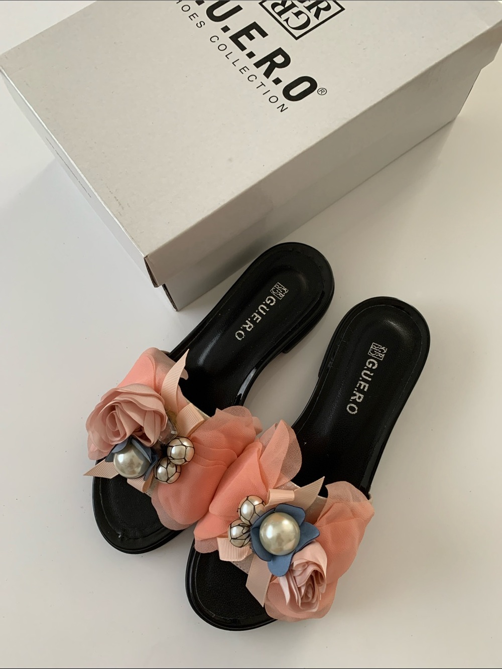 New GUERO Women’s Pink Floral Flip Flop Sandals Size 6
